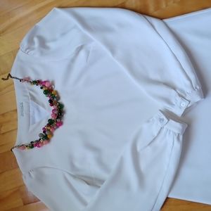 NWOT White long sleeve dress 👗 Size S-M